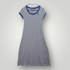 Lauren by Ralph Lauren Tshirt Dress Size Small Blue White Stripped Crew Neck