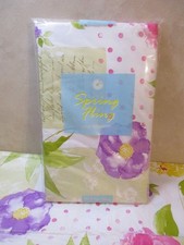 New Floral Vinyl Flannel Backed Easy Wipe Oblong 52" x 70" Kitchen Tablecloth