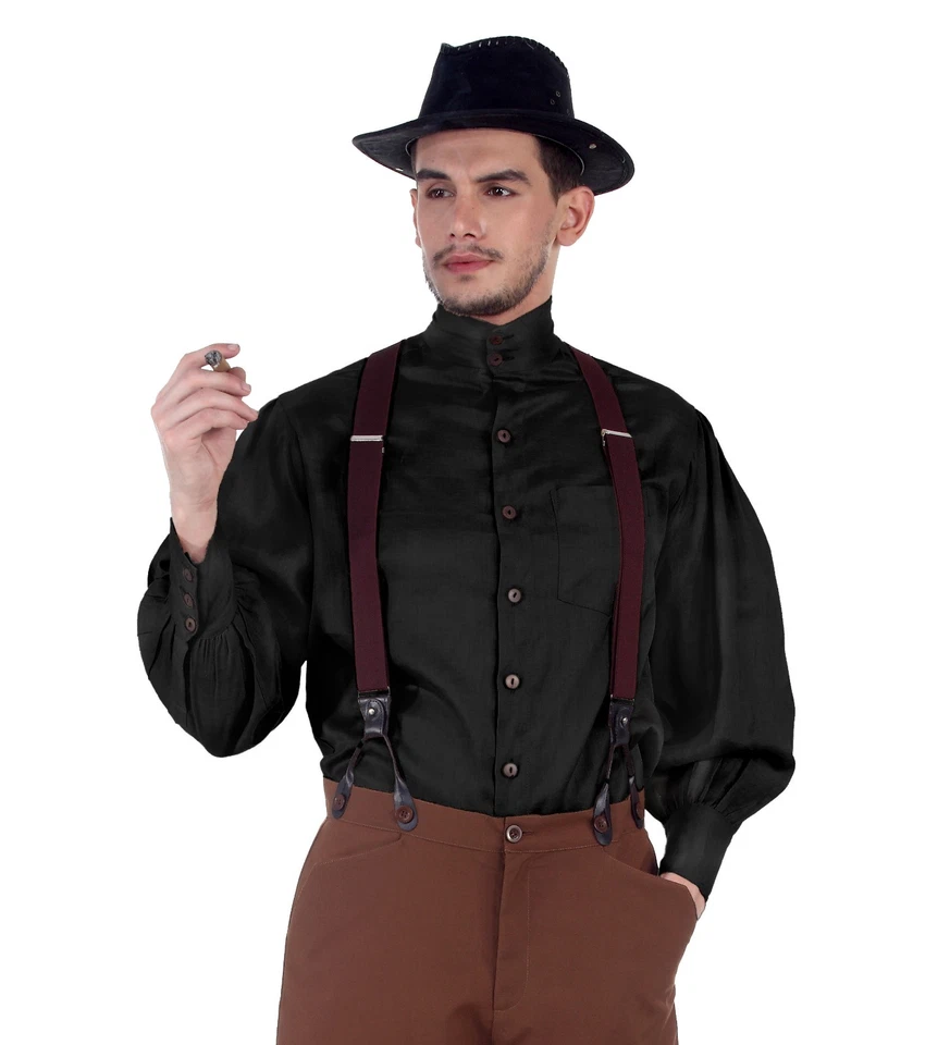 ThePirateDressing стимпанк викторианский костюм сеньор рубашка [черный] - Изображение 4 из 4