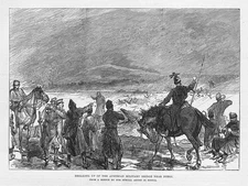 BOSNIA Breaking up the Austrian Military Bridge at Doboj - Antique Print 1878