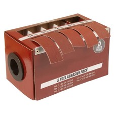 Boxed Multi-Roll Assorted Abrasive 1 Dispenser Box with All 5 Grits,