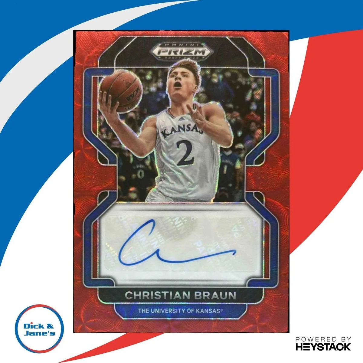 2022-23 Panini Prizm Draft Christian Braun Auto Prizm Red /88 RC