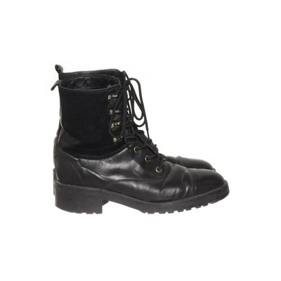 Massimo Dutti, Schnürstiefel, Größe: 39, Schwarz, Damen #dDs