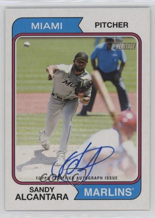 2023 Topps Heritage Real One Auto Sandy Alcantara #ROA-SA Auto 0q5k