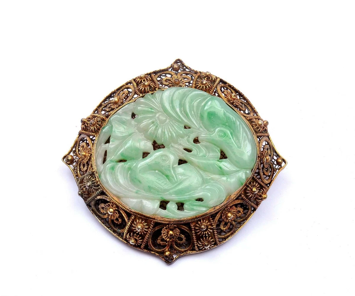 DT698 中国 玉石 二件 玉1900-1940 年的中国古饰品| eBay