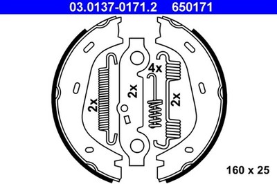 Bremsbackensatz Feststellbremse ATE 03.0137-0171.2 für MERCEDES W114 R107 SL 123