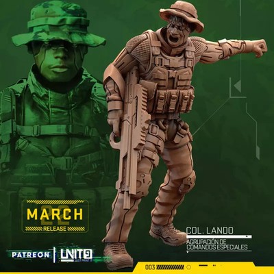 Print 3D Figurine Wargame Unit-9 - Colonel Lando