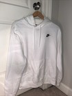 Nike Sportswear Club Fleece Men's Pullover Hoodie - White/White/ Black, Size M 