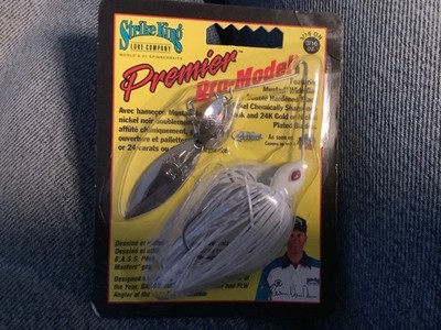 Strike King premier pro-model spinnerbait 3/16 oz white Colorado Willow blades