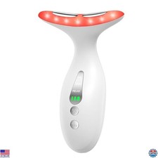 Facial  Neck Massager - Skin Firming, Wrinkle Reducer, LED Light Therapy Tool