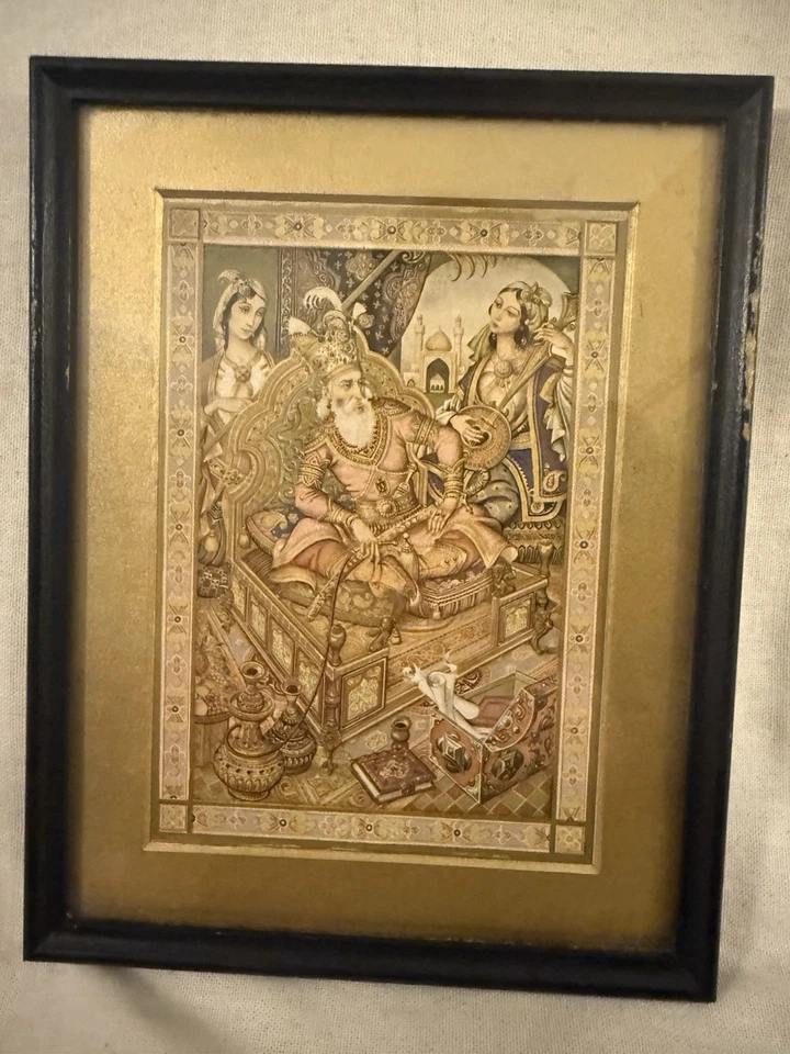 Juego de impresión de arte en miniatura persa vintage (lote de 5)- detalles de lámina de oro Foto 2 de 4
