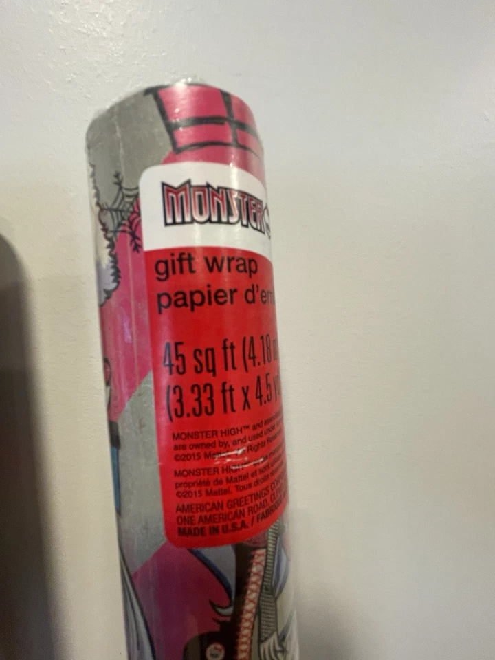 (4) Новый 2015 Monster высоты оберточная бумага American Greetings 45 кв футов игрушки R США - Изображение 3 из 4
