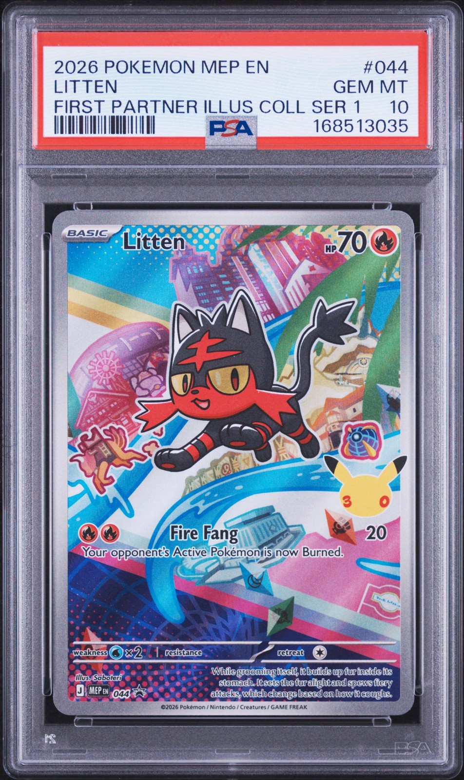 2026 POKEMON FIRST PARTNER ILLUSTRATION COLLECTION PROMO #044 LITTEN PSA 10