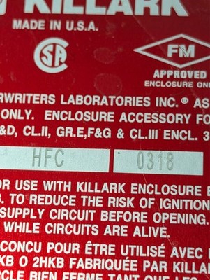 Burns D11 Temperature Switch Killark HKB 0318 Explosion Proof -30 to 401°C