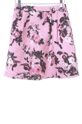 WAREHOUSE Faltenrock Damen Rock Gr. DE 32 rosa-schwarz-wollweiß Elegant