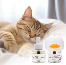 Lot Of Cat Calming Pheromone Diffuser Kit Plug-In 1 Diffuser, 2 Refills 
