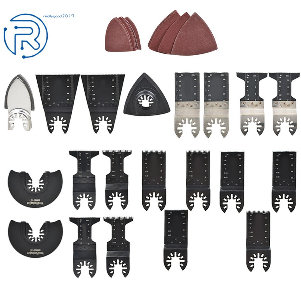 Oscillating Tool Accessories Kit Quick Release Saw Blades w/ Sandpaper 40PCS NEW