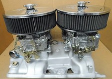 Offenhauser 5499 Pontiac 360 Dual Quad Intake 326-455 Dual Plane Edelbrocks Offenhauser 5499 Pontiac 360 Dual Quad Intake 326-455 Dual Plane Edelbrocks