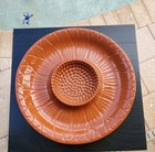 Clayterra Cotta Brown Pottery Glazed 13" Chip & Dip Platter/Tray — photo 5