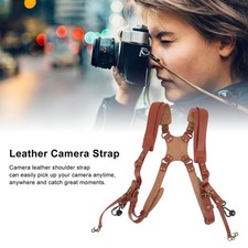 Dual Shoulder Leather Harness Comfortable Camera Strap Accessories for 2 Cameras