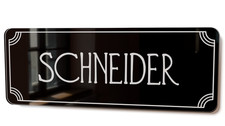 Haustürschild modern Acryl Namensschild personalisiert graviert  schwarz 004