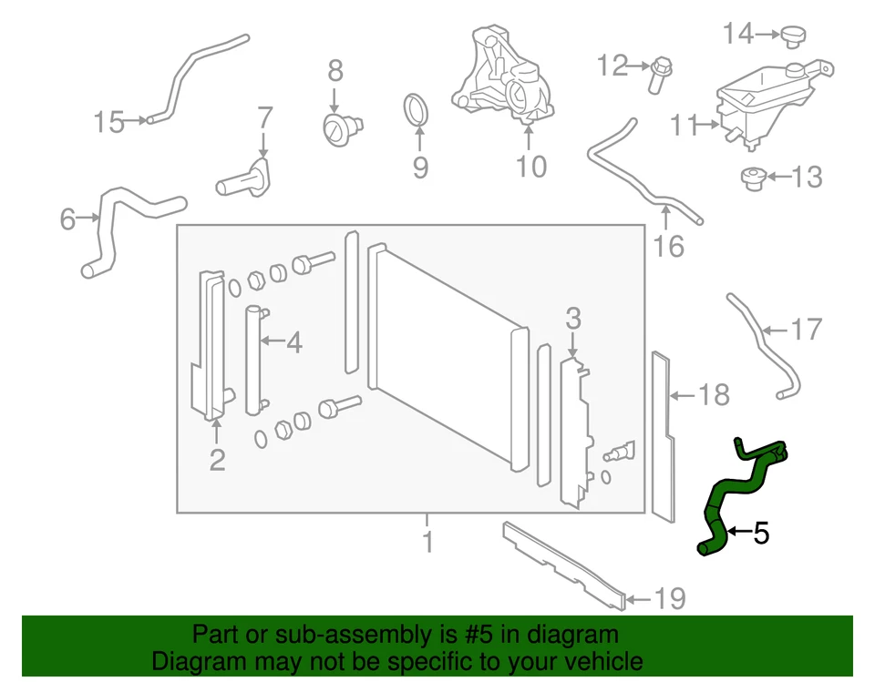 Genuine Toyota 2008-2015 xB Upper Hose 16571-28320 — 第 2/2 张图片
