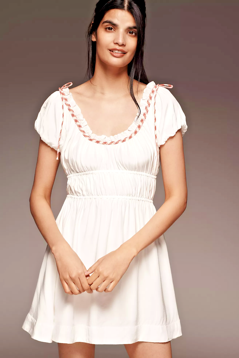 strapless open back dress Sadie Gingham Mini Dress main image 1