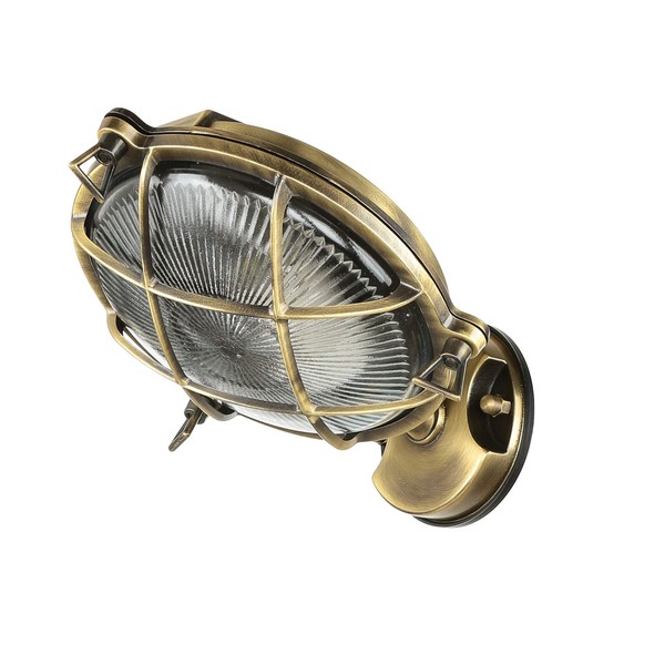 AußEnleuchte Wandlampe Messing Glas Maritim E27 IP64 Rostfrei Garten Terrasse-image