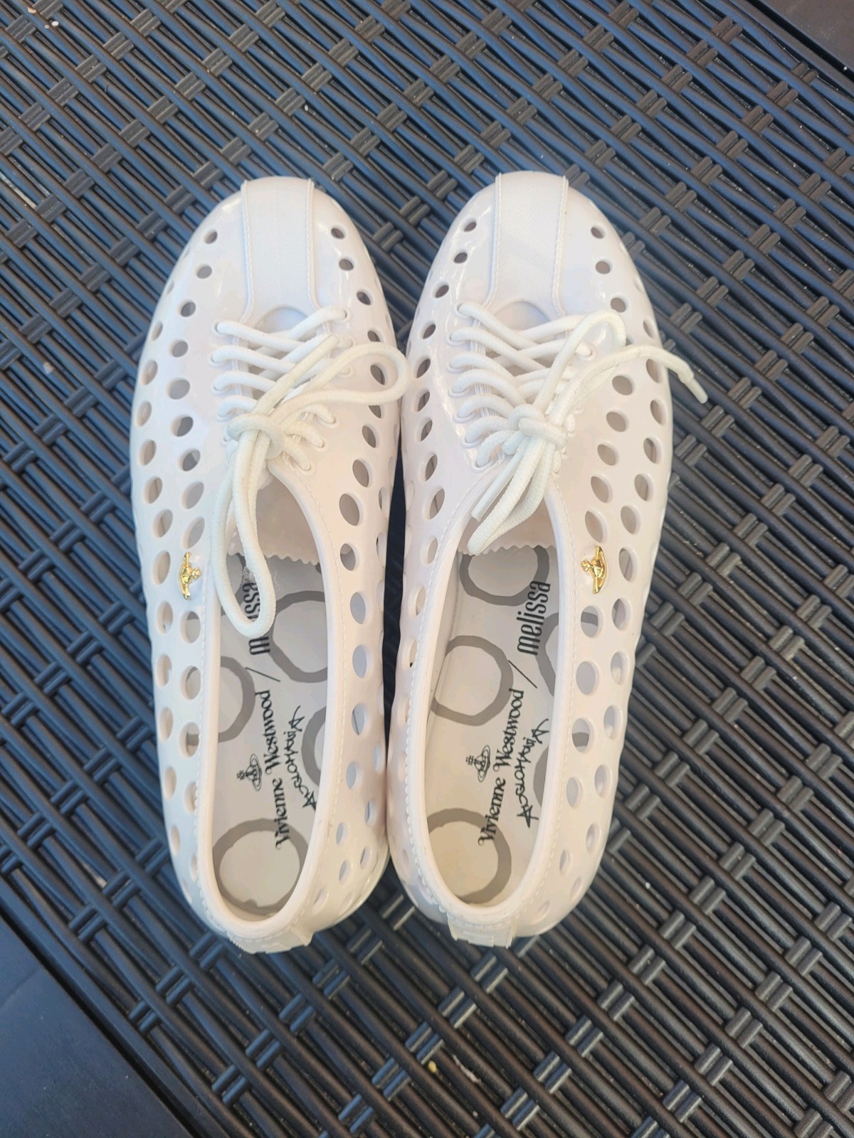 Rare Vivienne Westwood Anglomania Melissa White Cutout Shoes Trainers EU37 UK 4 image 9