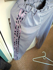 Gray 2-Piece Tracksuit Set Hooded Hoodie  Pants Striped Accents Size M