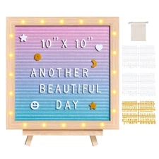 VEVOR Gradient Felt Letter Board, 10"x10" Felt Message Board, Changeable Sign Bo