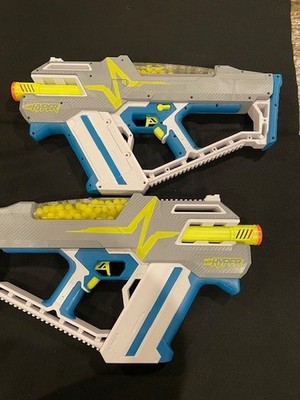 2 Nerf Hyper Mach 100 Motorized Blasters Tested Fires fast! (2) Double the Fun