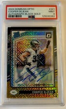 Cooper DeJean 2024 Donruss Optic Rated Rookie Black Gold Auto #13/60 PSA 9