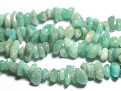 Lot De 130 Perles Amazonite Russie - Chips 4-11mm, Couleur Blanc Veiné, Neuf Pour Création Bijoux