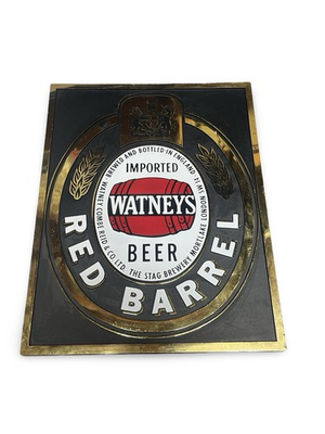 #ad #ad Watneys Red Barrel Beer Embossed Plastic Sign w Stand 12 X 15 1980 $18.99