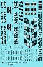K4 O Scale Decals Seaboard Coast Line Steel Caboose Black