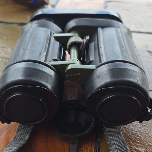 Military Carl Zeiss Jena EDF Binoculars G054819 with extra lenses in black case