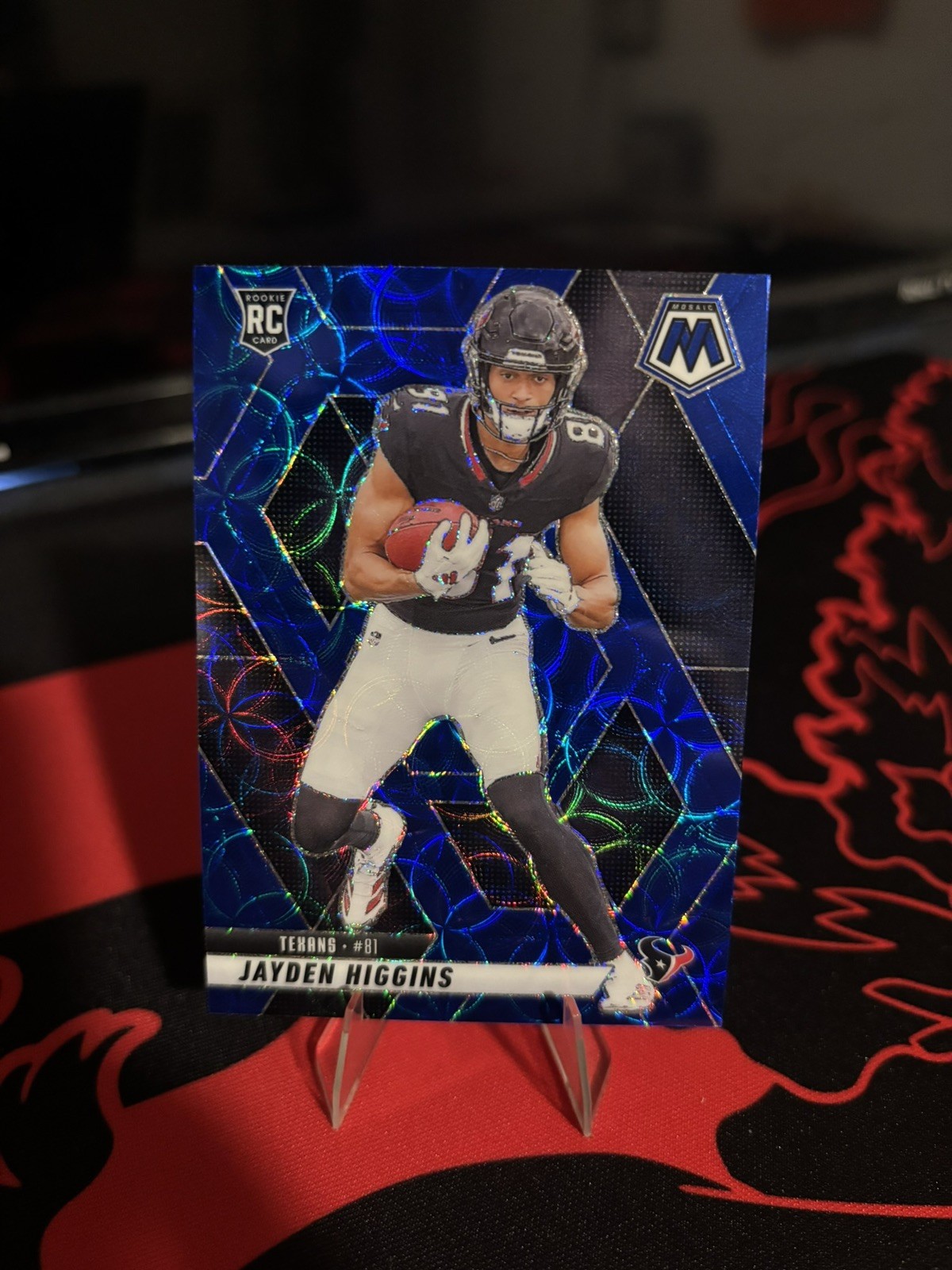 2025 Panini Mosaic Jayden Higgins Blue Scope Prizm RC #346 Texans