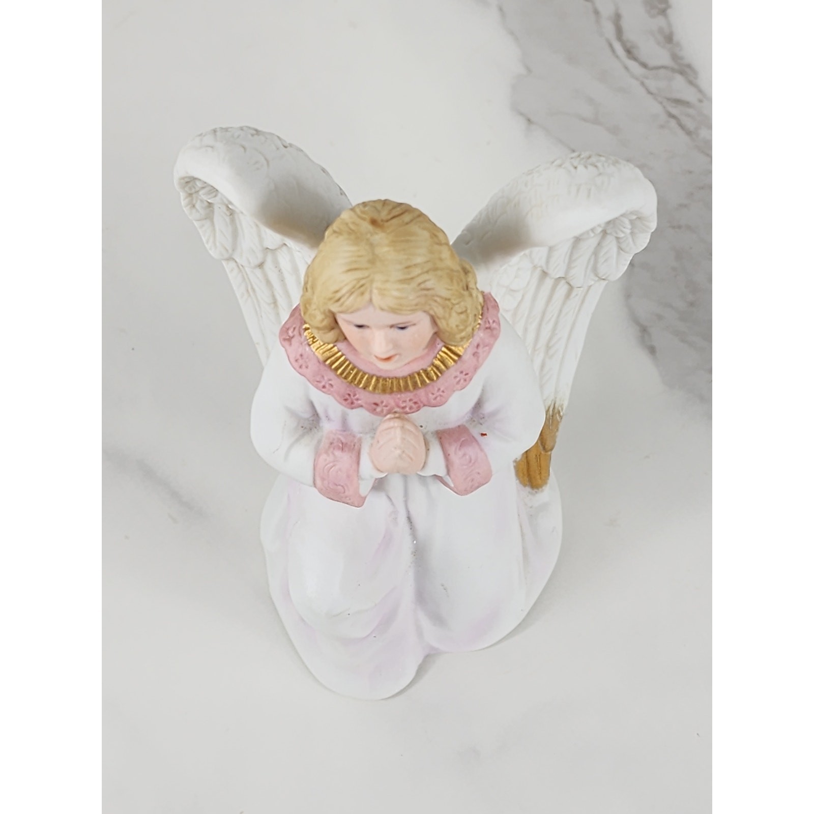 Homco Christmas Praying Angel Kneeling 5 1/2" Nativity Figurine 90s Malaysia Vtg