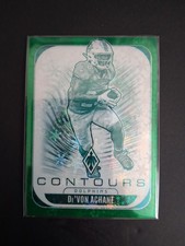 2025 Panini Phoenix Winter Devon Achane Contours Green Snowflake /75 Dolphins