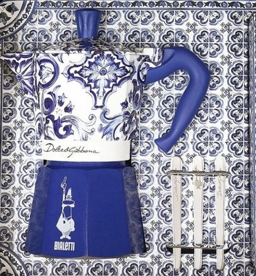 Bialetti Dolce & Gabbana Casa Espresso Kocher + 6 Rührstäbchen Edelstahl Neu