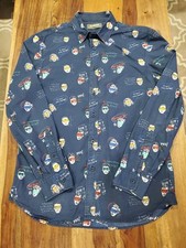 Desigual Graphic Button Up Shirt Men's Small Multicolor Fun