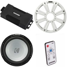 Kicker 48PXA6001 Weatherproof Powersport Mono Amp 12" 2 Ohm Marine Subwoofe...