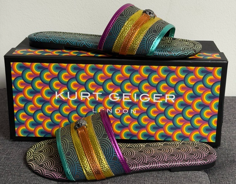 Kurt Geiger Leather Southbank Flat Sandals Ombre Rainbow UK5 NWB RRP £149 Free🚚