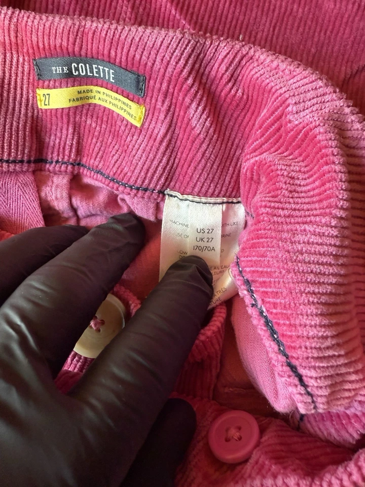 Pantalones recortados de pana Anthropologie Maeve Colette rosa para mujer talla 27 Foto 4 de 4