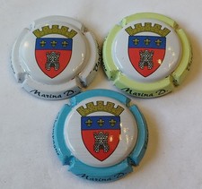 3 BELLES CAPSULES CHAMPAGNE MARINA.D TOURNAIS CAPS REF N°117 a 117b NEWS