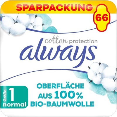 Always Ultra Binden Damen Gr. 1 Cotton Protection Normal 66 Stück Long ultradünn