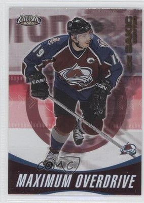 2002-03 Pacific Exclusive Maximum Overdrive Joe Sakic #7 HOF 1r5