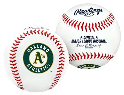 MLB Oakland Athletics Team Logo Baseball, White, 1