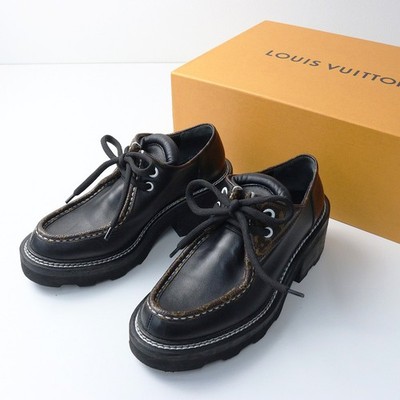 Good condition Louis Vuitton Bobur Monogram Line Derby Boots, size 36.5 (9.3...